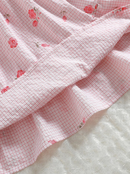 Robe rose imprimée – Fille (été)