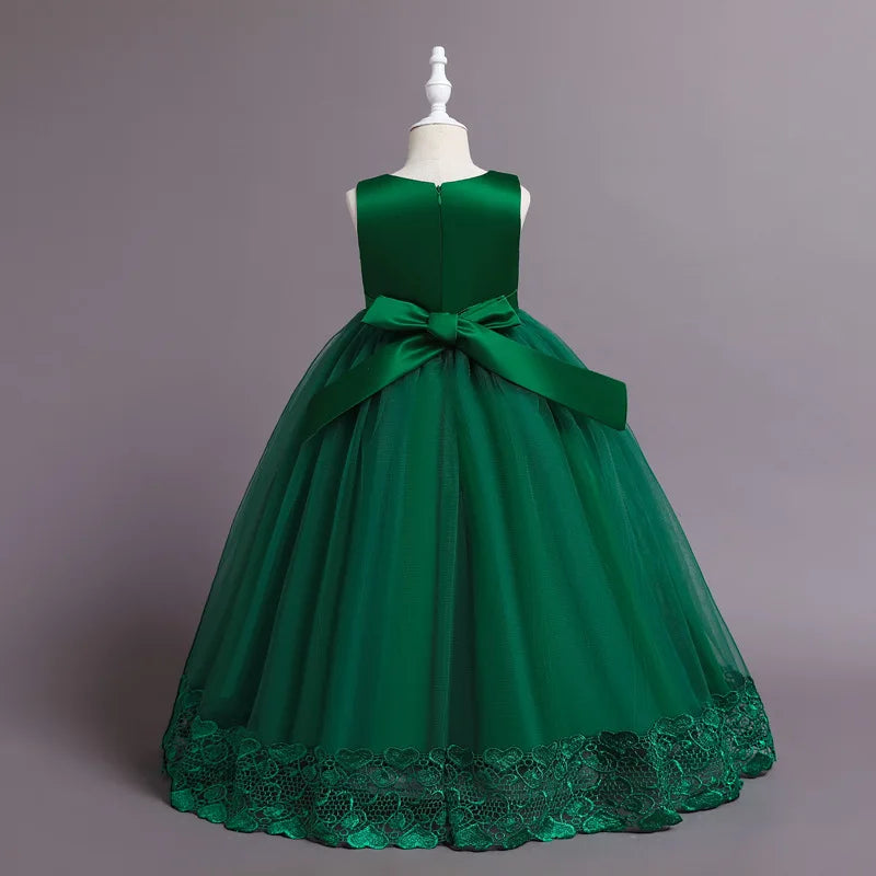 Robe de Princesse en Tulle & Dentelle – Cérémonie & Fête pour Fille (7–13 ans)
