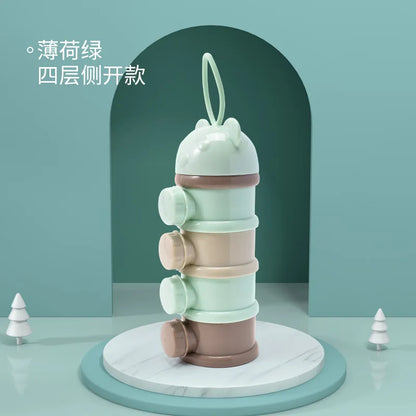 Boîte doseuse portable pour lait en poudre bébé – 3 ou 4 compartiments empilables, pratique pour sorties et voyages