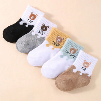 Lot de 5 paires chaussettes bébé cheville – Douces & extensibles – Nouveau-né à tout-petit