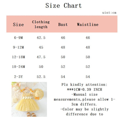 Ensemble Été Fille 2 Pièces – Robe Jaune “Marguerites” + Chapeau Assorti (1–2 ans)
