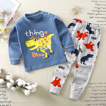 Ensemble de pyjamas en coton pour enfants, vêtements de nuit pour garçons et filles, vêtements de nuit pour enfants, vêtements de maison, vêtements de détente de dessin animé, automne et hiver
