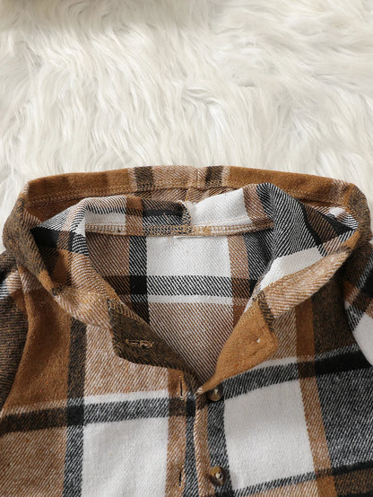Ensemble d’automne bébé garçon 2 pièces – Veste à capuche à carreaux & pantalon confortable (6 à 36 mois)
