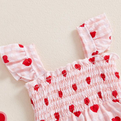 Combinaison bébé à cœurs – Fille (1–3 ans)