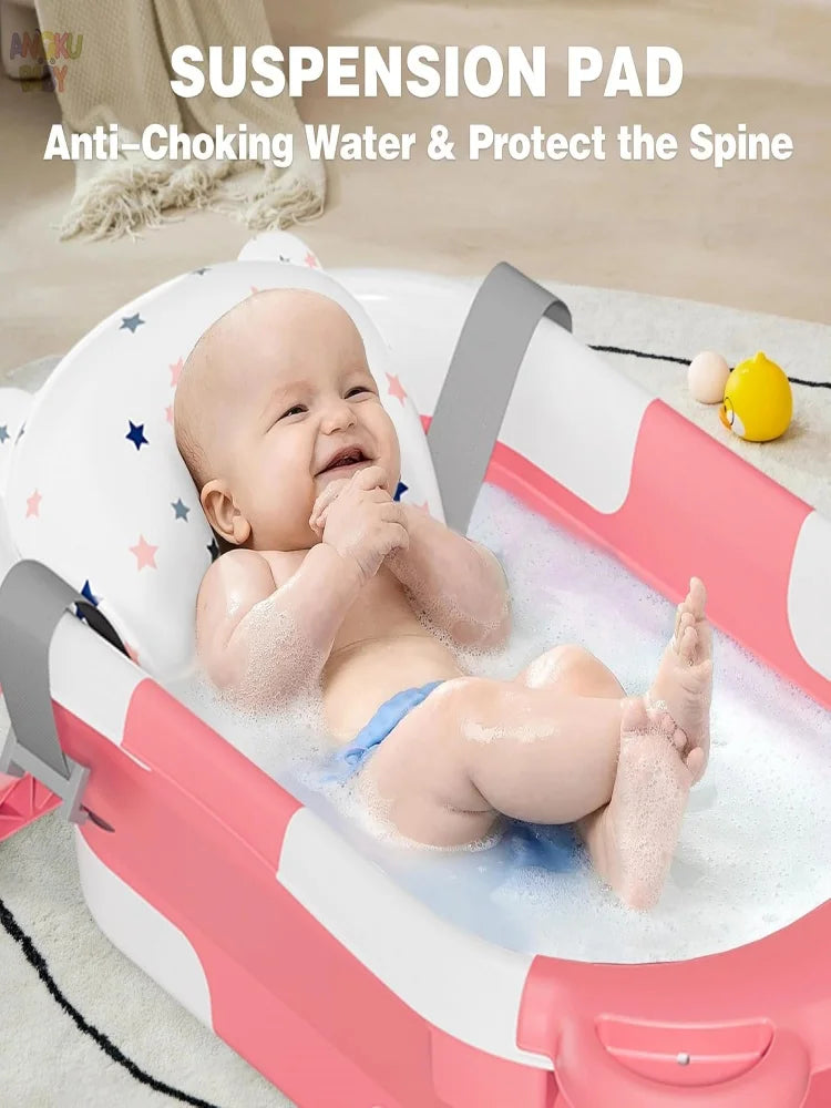 Baignoire Pliable pour Bébé – Baignoire Portable Antidérapante pour Nouveau-né et Tout-petit