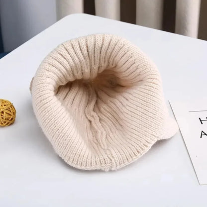 Bonnet d’Hiver Bébé Ourson – Bonnet Chaud Tricoté Unisexe pour Enfant