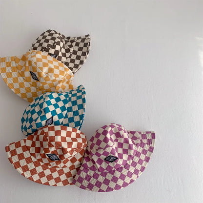 Bob Bébé & Enfant à Motif Damier – Chapeau Léger et Stylé pour le Soleil (Garçon & Fille)