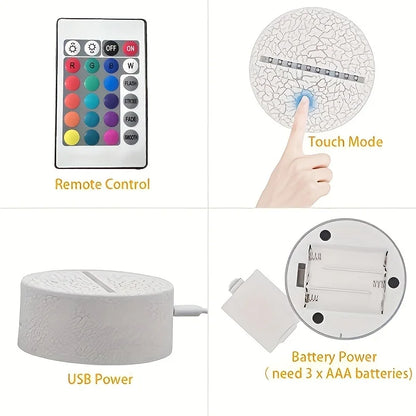 Veilleuse 3D Licorne – 16 couleurs – Tactile & télécommande – Ambiance chambre enfant