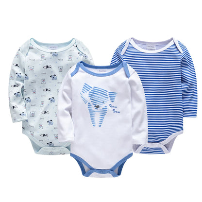 Lot de 3 ou 6 Bodies Bébé Garçon en Coton – Confort Doux & Motifs Adorables (0–12 mois)
