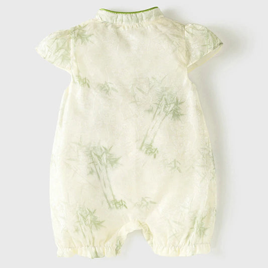 Combinaison bébé fille style Cheongsam chinois – Motif panda – 0 à 24 mois