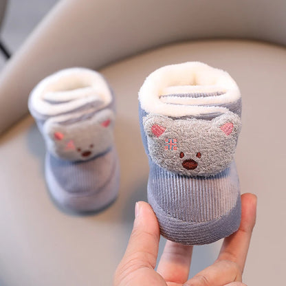 Chaussons Bébé Hiver Antidérapants – Semelle Souple Coton | Garçon & Fille