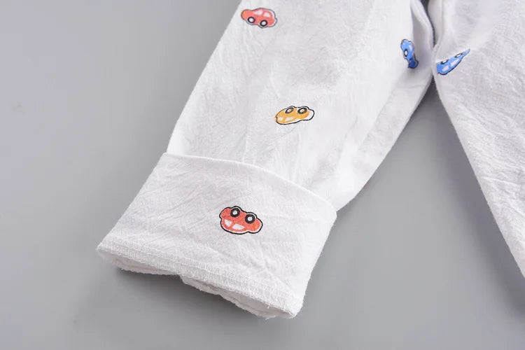 Ensemble Enfant Chic 2 Pièces – Chemise à Col + Pantalon (Unisexe, 4–6 ans)