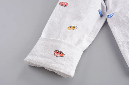 Ensemble Enfant Chic 2 Pièces – Chemise à Col + Pantalon (Unisexe, 4–6 ans)