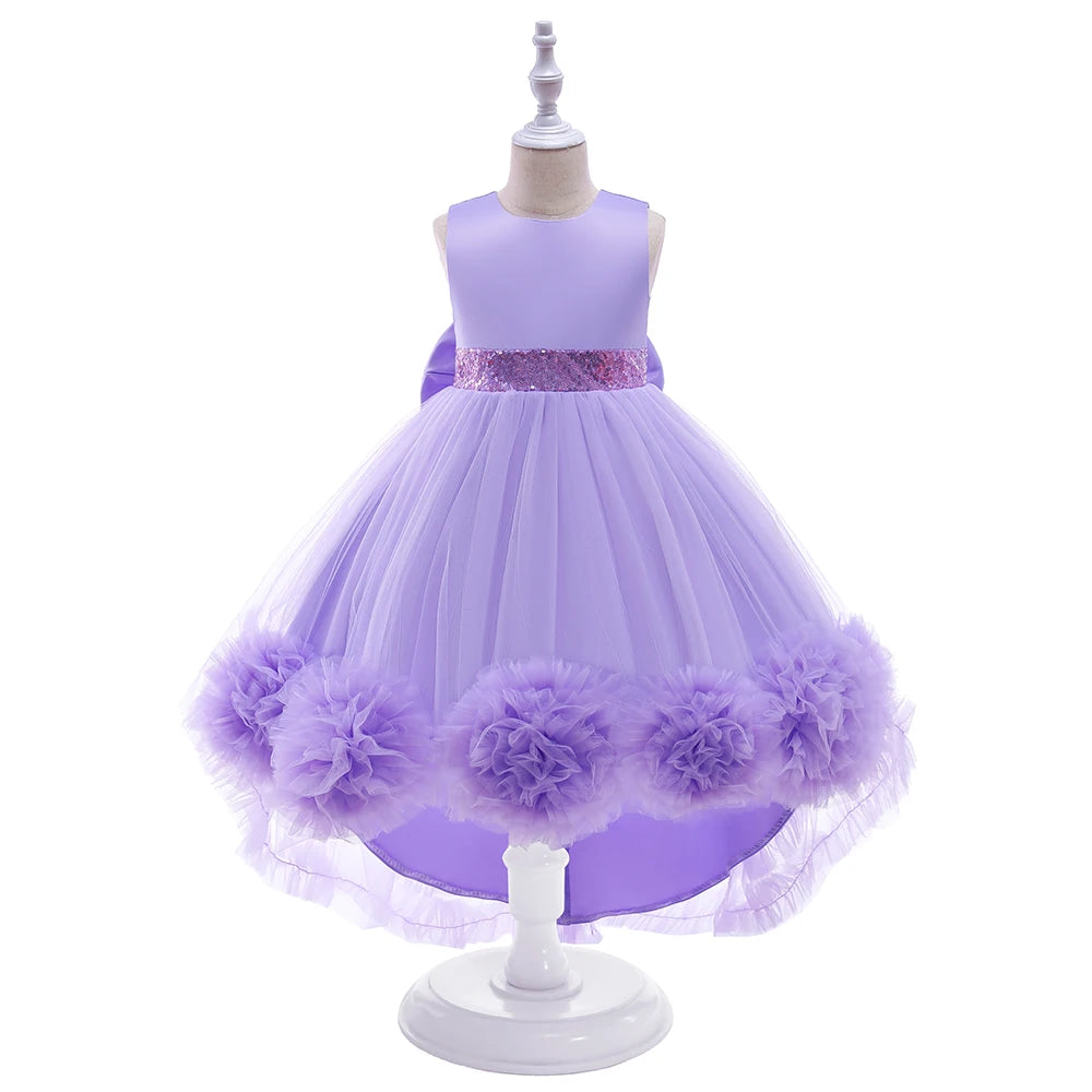 Robe Princesse Fille Traîne Tulle – Cérémonie, Mariage, Anniversaire & Noël (2–10 ans)