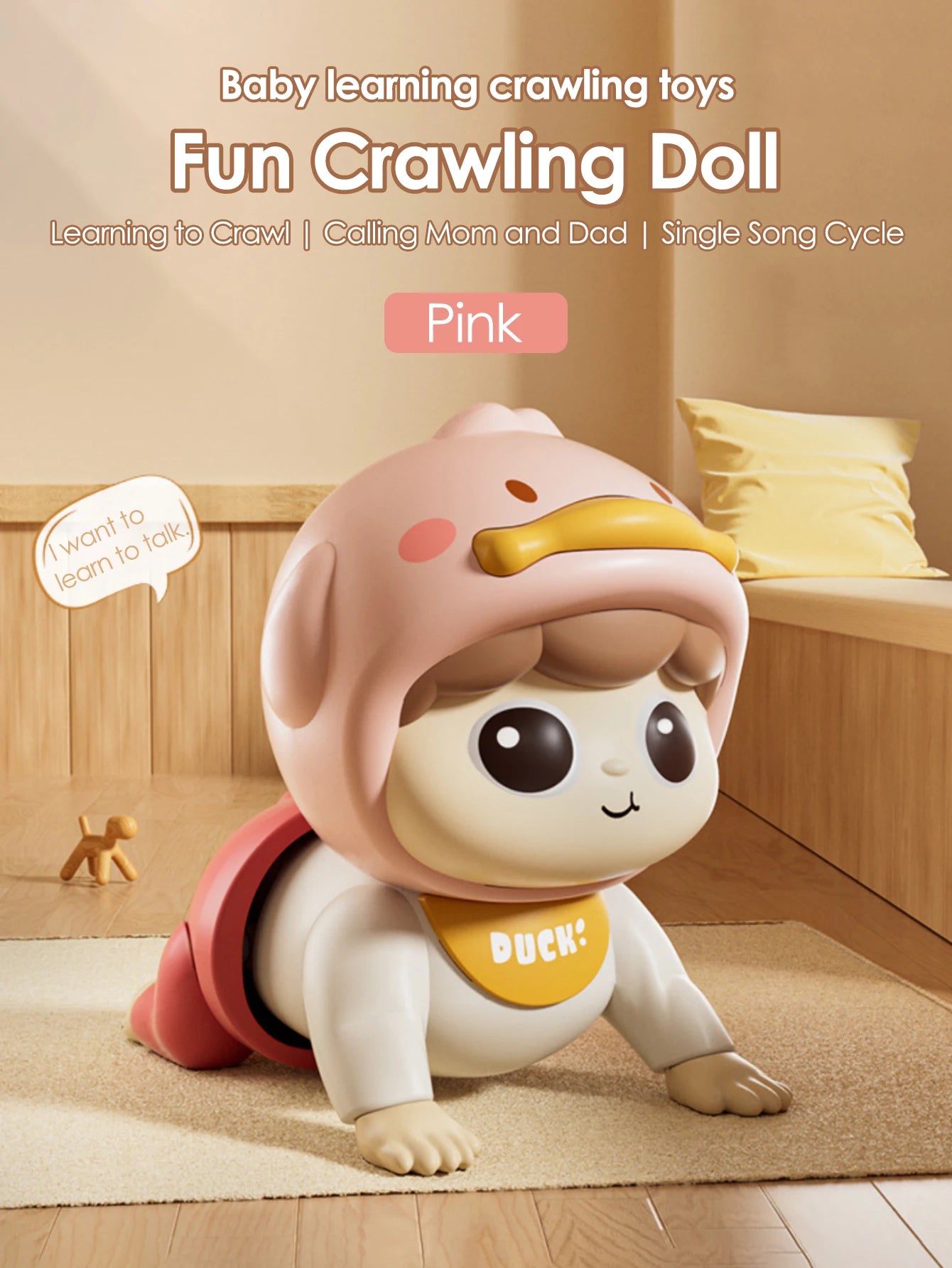 Jouet bébé qui rampe avec musique – Encourage bébé à ramper & bouger