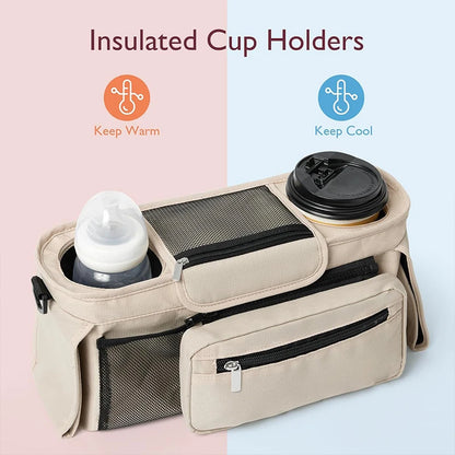 Sac Organisateur de Poussette Bébé – Grande Capacité avec Porte-Biberon et Poches Multifonctions