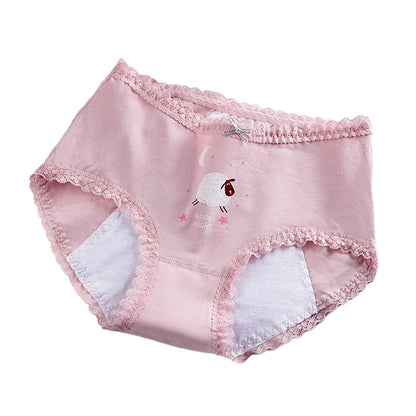 Slips courts en coton pour filles, pantalons physiologiques anti-fuite en dentelle, pour adolescents de 3 à 18 ans, nouvelle collection 2024