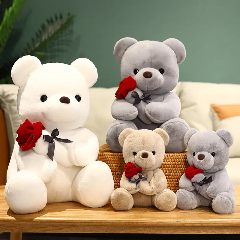 : Ours en Peluche Kawaii avec Roses – Cadeau Saint-Valentin