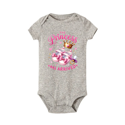 Barboteuse bébé fille “La princesse est arrivée” – Manches courtes – 0 à 24 mois