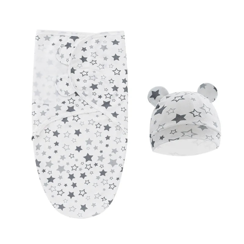 Barboteuse d'été pour bébés garçons et filles , ensemble de chapeaux/sac de nuit uniquement, couverture d'emmaillotage pour bébé, sac de couchage réglable pour nouveau-né, vêtements de nuit pour nourrissons 0-6M