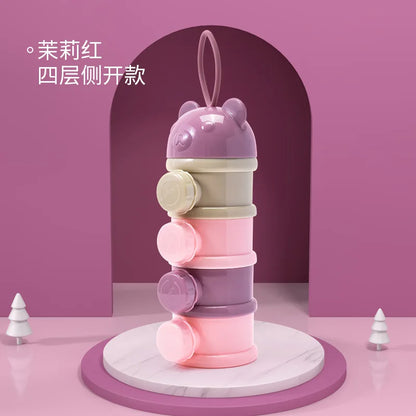 Boîte doseuse portable pour lait en poudre bébé – 3 ou 4 compartiments empilables, pratique pour sorties et voyages