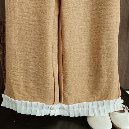 Ensemble Fille 2 Pièces Bleu – Haut Sans Manches & Pantalon Large (4–6 ans)
