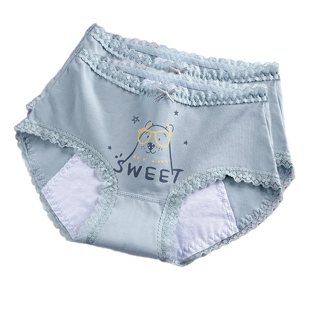 Slips courts en coton pour filles, pantalons physiologiques anti-fuite en dentelle, pour adolescents de 3 à 18 ans, nouvelle collection 2024