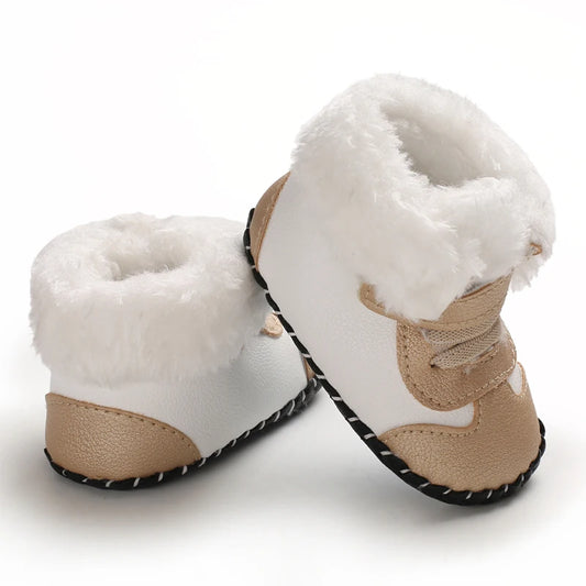Bottes de neige bébé chaudes et mignonnes en peluche – antidérapantes, pour garçons et filles