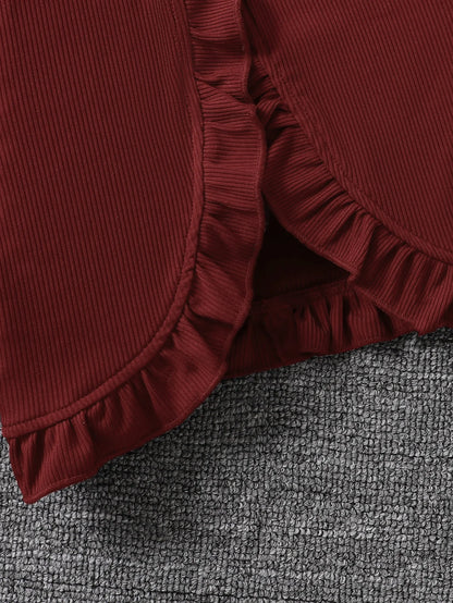 Ensemble Fille Automne 2 Pièces – Robe Fleurie Rose & Haut Manches Longues