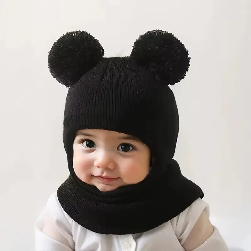 Bonnet-Cagoule Bébé d’Hiver avec Protection Oreilles & Cou – Style Ourson
