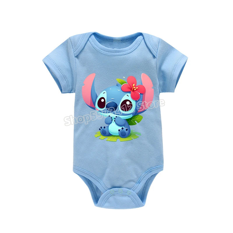 Body bébé 100 % coton – Onesie manches courtes, imprimé dessin animé, tenue d’été
