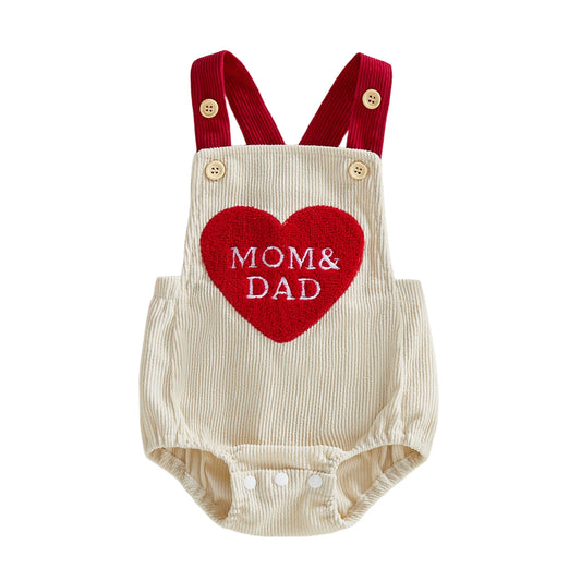 Barboteuse Bébé Saint-Valentin – “Mom & Dad” (Fille & Garçon)
