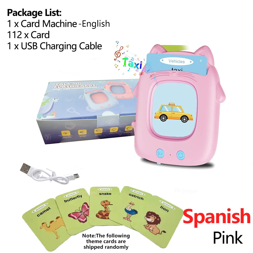 Machine d’Apprentissage Parlante avec Cartes Flash – Jouet Éducatif Multilingue pour Tout-Petits