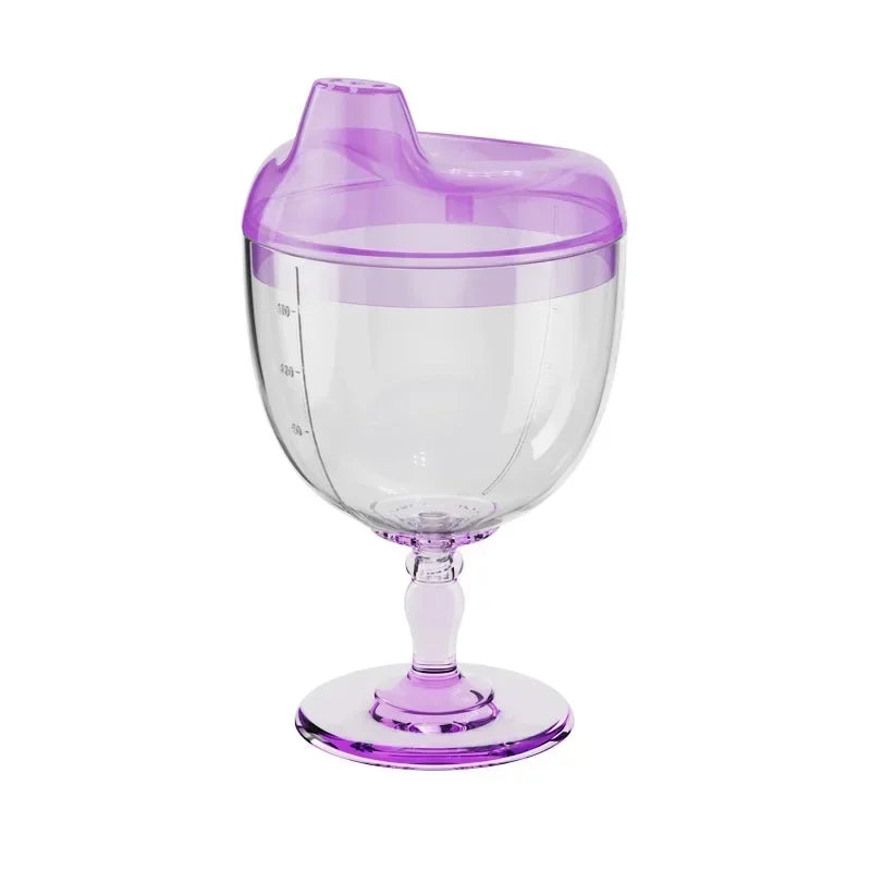 Novelty Wine Glass Shaped Sippy Cup with Lid 150ml Baby Learning Drinking Bottle Kids Toldder Nursing Bottle Infant Feeding Cups