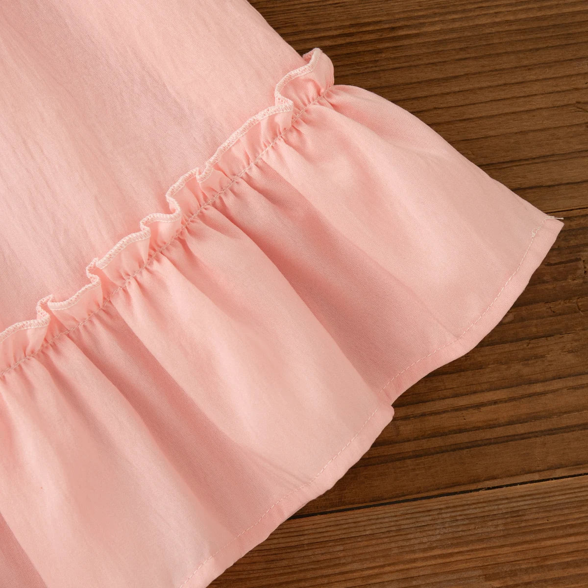 Robe d’été bébé fille rose – Mousseline légère style coréen avec nœud floral