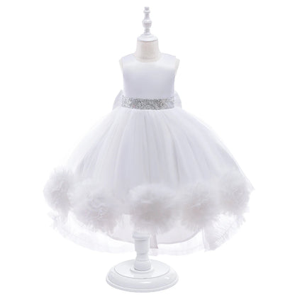 Robe Princesse Fille Traîne Tulle – Cérémonie, Mariage, Anniversaire & Noël (2–10 ans)