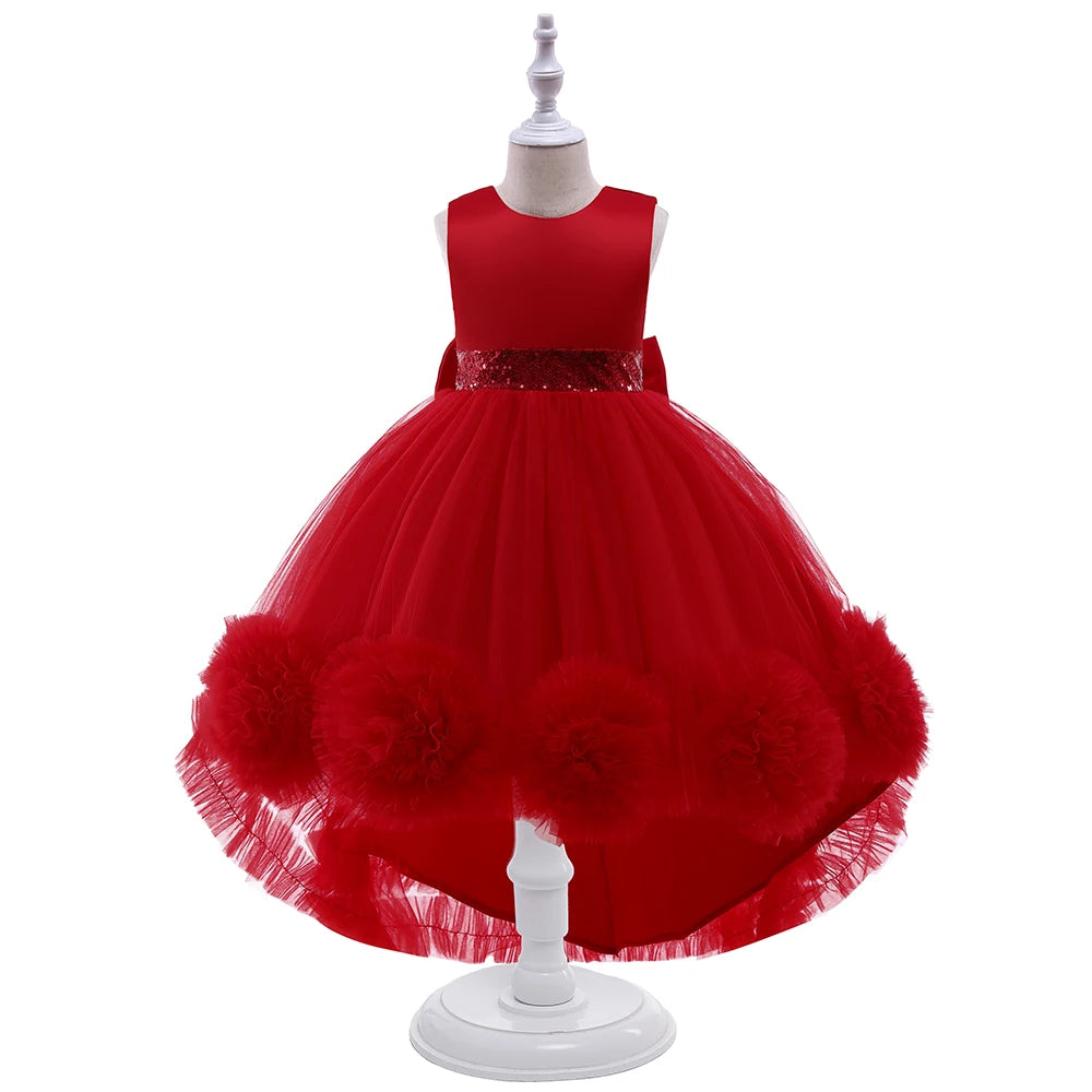 Robe Princesse Fille Traîne Tulle – Cérémonie, Mariage, Anniversaire & Noël (2–10 ans)