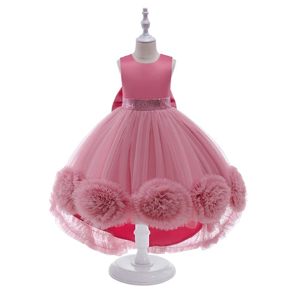 Robe Princesse Fille Traîne Tulle – Cérémonie, Mariage, Anniversaire & Noël (2–10 ans)