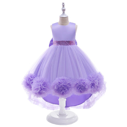 Robe Princesse Fille Traîne Tulle – Cérémonie, Mariage, Anniversaire & Noël (2–10 ans)