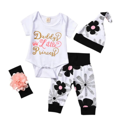 Ensemble Bébé Fille 3 Pièces “Princesse” – Body + Pantalon + Bonnet | 0–12 Mois