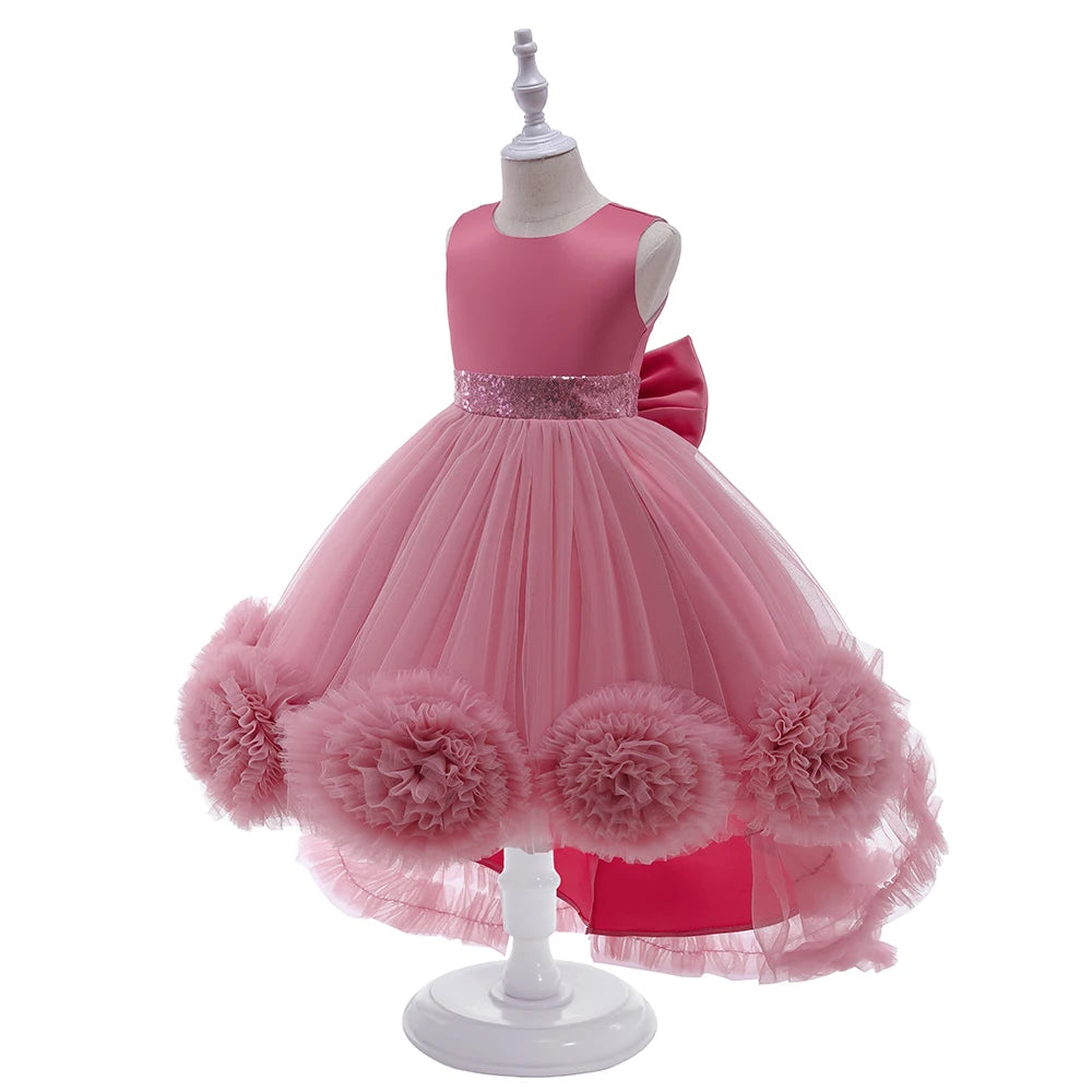 Robe Princesse Fille Traîne Tulle – Cérémonie, Mariage, Anniversaire & Noël (2–10 ans)