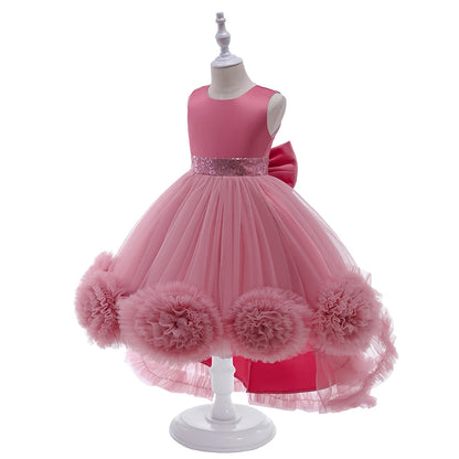 Robe Princesse Fille Traîne Tulle – Cérémonie, Mariage, Anniversaire & Noël (2–10 ans)