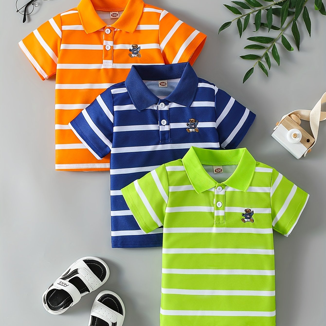 Ensemble Polo Rayé 3 Pièces Garçon – Style Sport Chic Été