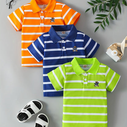 Ensemble Polo Rayé 3 Pièces Garçon – Style Sport Chic Été