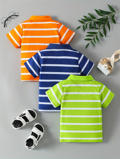 Ensemble Polo Rayé 3 Pièces Garçon – Style Sport Chic Été