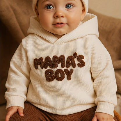 Sweat-shirt à capuche bébé garçon “MAMA’S BOY” | Haut seul, doux et confortable