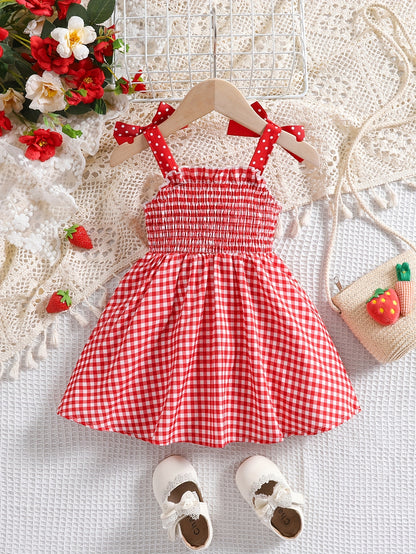Robe bébé fille vichy fraise – Tenue estivale douce et élégante