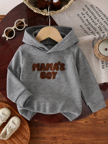 Sweat-shirt à capuche bébé garçon “MAMA’S BOY” | Haut seul, doux et confortable
