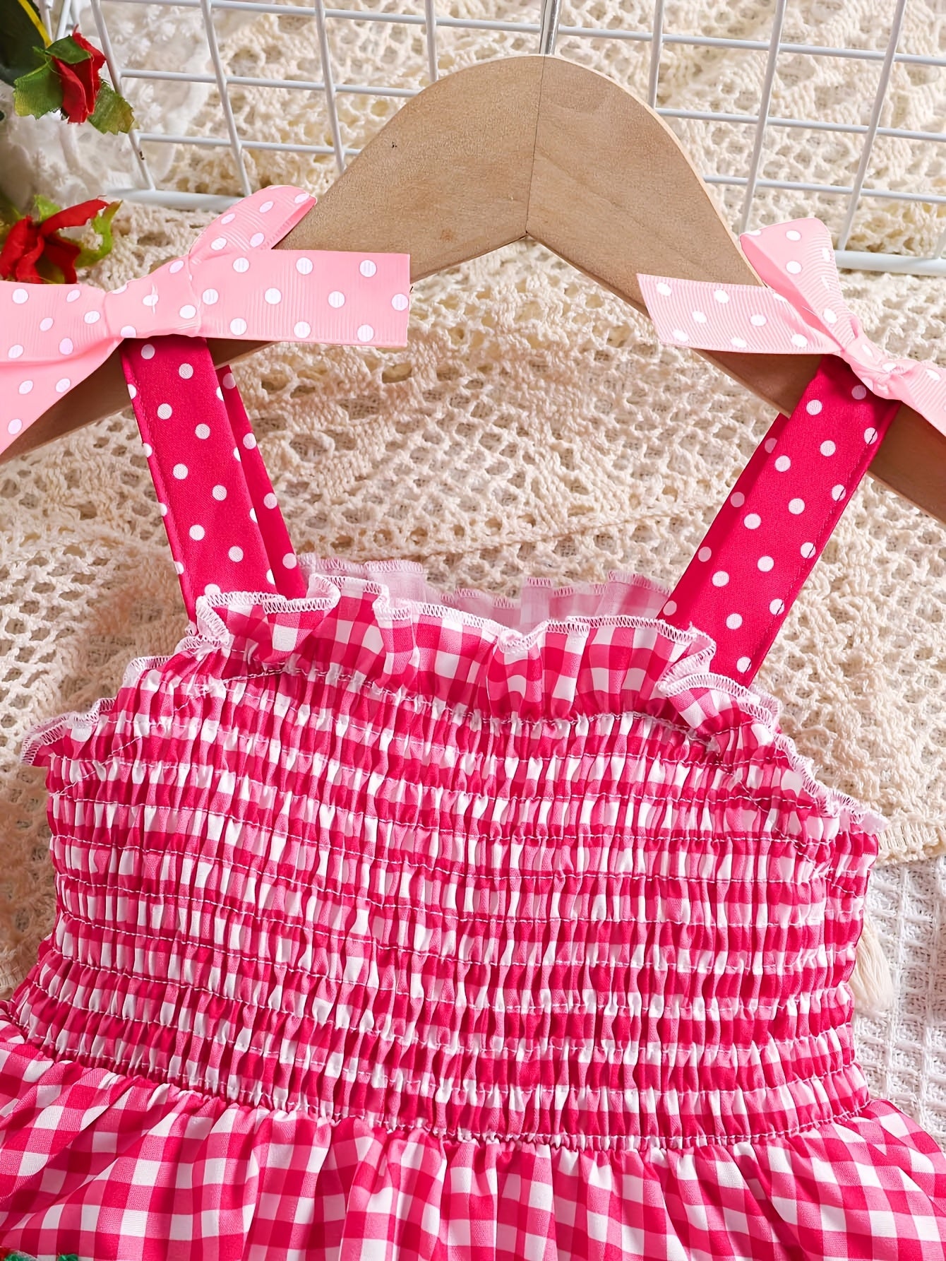 Robe bébé fille vichy fraise – Tenue estivale douce et élégante