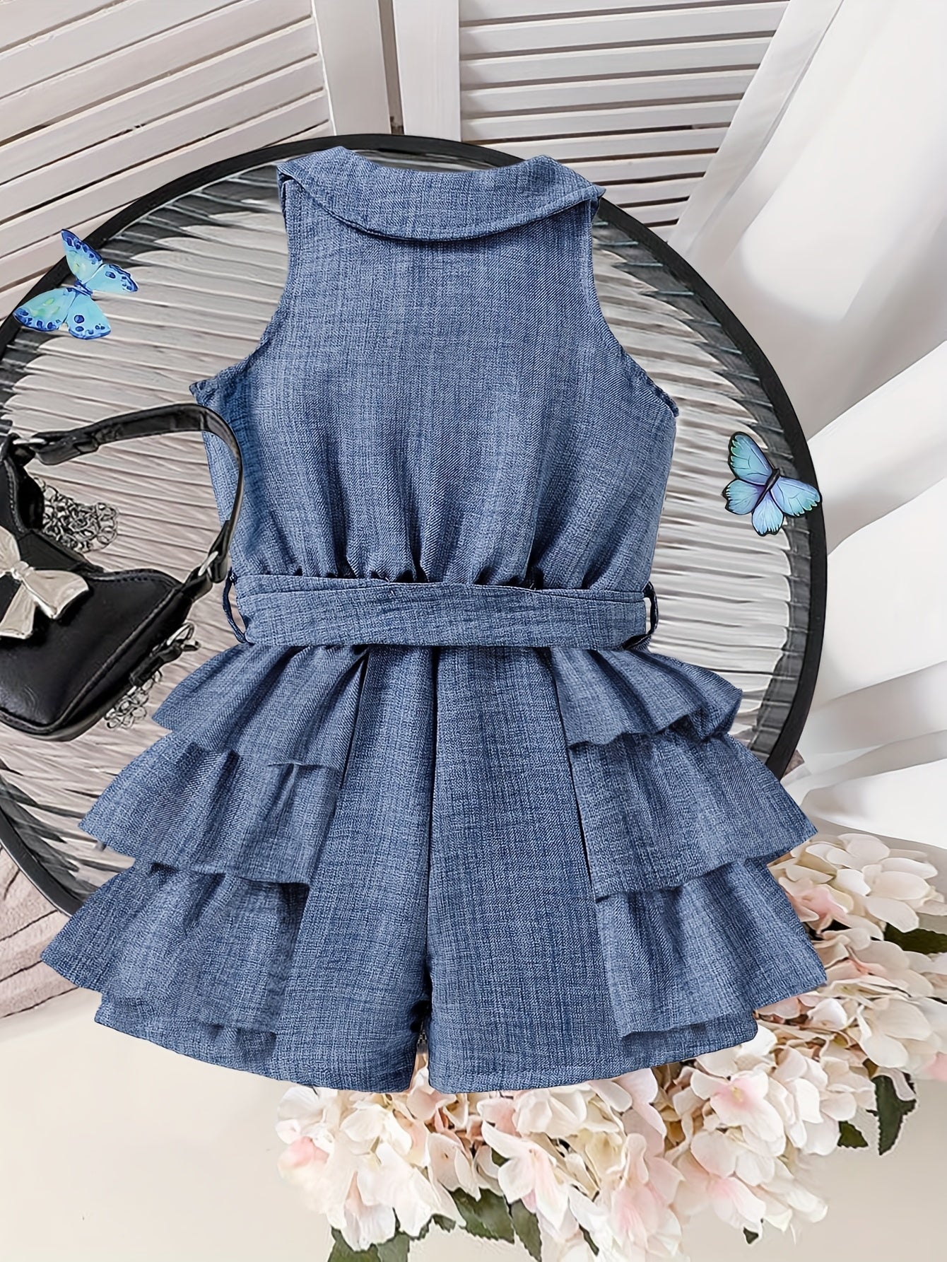 Combishort en denim perlé – Petite Élégance d’Été